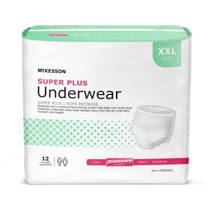 Picture of Unisex Adult Absorbent Underwear McKesson Super Plus Pull On with Tear Away Seams 2X-Large Disposable Moderate AbsorbencyUWGXXL