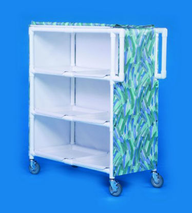 Picture of Linen Cart with Cover 3 Shelves PVC 5 Inch Heavy Duty Casters, 2 LockingLC-243