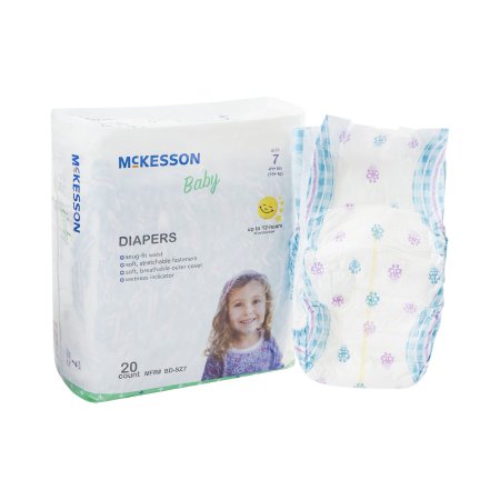 Picture of Unisex Baby Diaper McKesson Size 7 Disposable Moderate AbsorbencyBD-SZ7