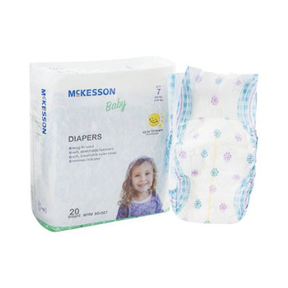 Picture of Unisex Baby Diaper McKesson Size 7 Disposable Moderate AbsorbencyBD-SZ7