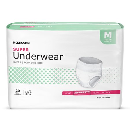 Picture of Unisex Adult Absorbent Underwear McKesson Pull On with Tear Away Seams Medium Disposable Moderate AbsorbencyUW33844