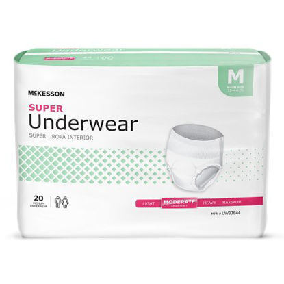 Picture of Unisex Adult Absorbent Underwear McKesson Pull On with Tear Away Seams Medium Disposable Moderate AbsorbencyUW33844