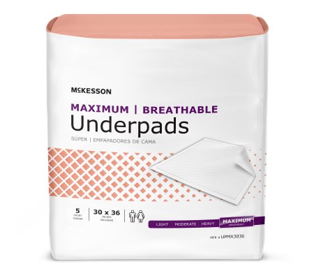 Picture of Underpad McKesson Ultimate Breathable 30 X 36 Inch Disposable Fluff / Polymer Heavy AbsorbencyUPMX3036