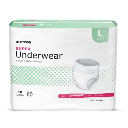 Picture of Unisex Adult Absorbent Underwear McKesson Pull On with Tear Away Seams Large Disposable Moderate AbsorbencyUW33845