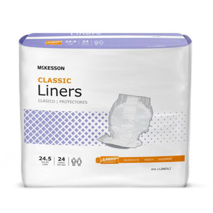 Picture of Incontinence Liner McKesson Classic 24-1/2 Inch Length Light Absorbency Polymer Core One Size Fits Most Adult Unisex DisposableLINERLT