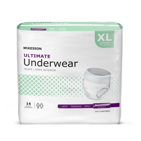 Picture of Unisex Adult Absorbent Underwear McKesson Pull On with Tear Away Seams X-Large Disposable Heavy AbsorbencyUW33853