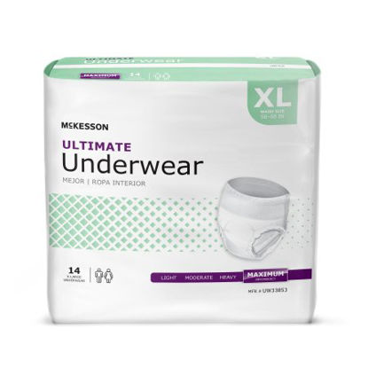 Picture of Unisex Adult Absorbent Underwear McKesson Pull On with Tear Away Seams X-Large Disposable Heavy AbsorbencyUW33853
