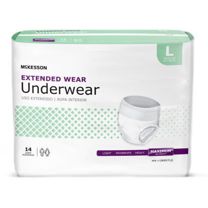 Picture of Unisex Adult Absorbent Underwear McKesson Pull On with Tear Away Seams Large Disposable Heavy AbsorbencyUWEXTLG