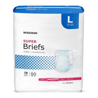 Picture of Unisex Adult Incontinence Brief McKesson Large Disposable Moderate AbsorbencyBR30644