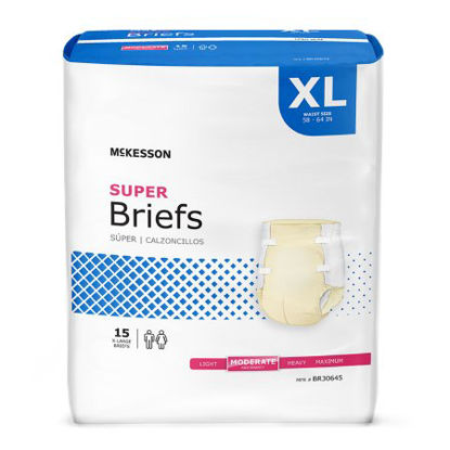 Picture of Unisex Adult Incontinence Brief McKesson X-Large Disposable Moderate AbsorbencyBR30645