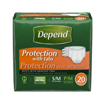 Picture of Unisex Adult Incontinence Brief Depend® Small / Medium Disposable Heavy Absorbency35456