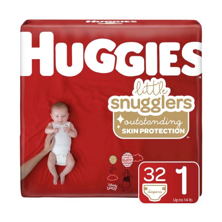 Picture of Unisex Baby Diaper Huggies® Little Snugglers Size 1 Disposable Moderate Absorbency49695
