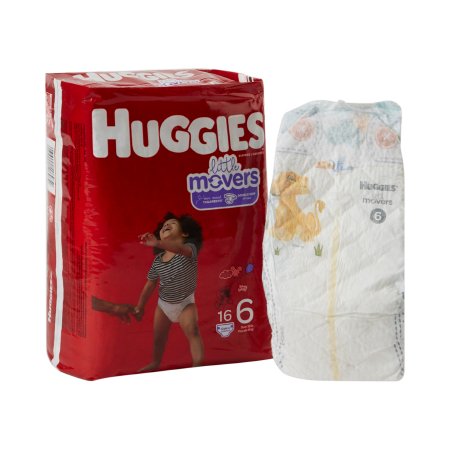 Picture of Unisex Baby Diaper Huggies® Little Movers Size 6 Disposable Moderate Absorbency49693