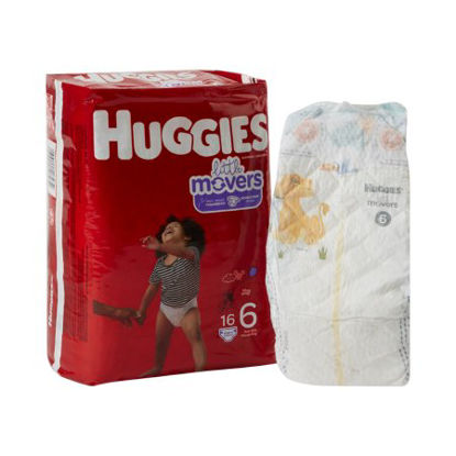 Picture of Unisex Baby Diaper Huggies® Little Movers Size 6 Disposable Moderate Absorbency49693