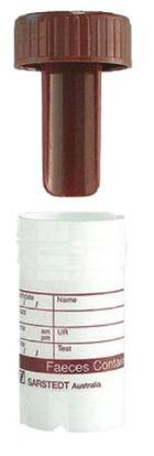 Picture of Stool Specimen Container 28 X 54 mm Polypropylene Screw Cap Patient Information NonSterile80.9924.014