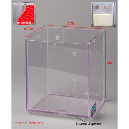 Picture of Wipe Dispenser Clear PETG Manual Wypall L40 1/4 Fold Wipes VHB Tape MountWYPL40BK-T