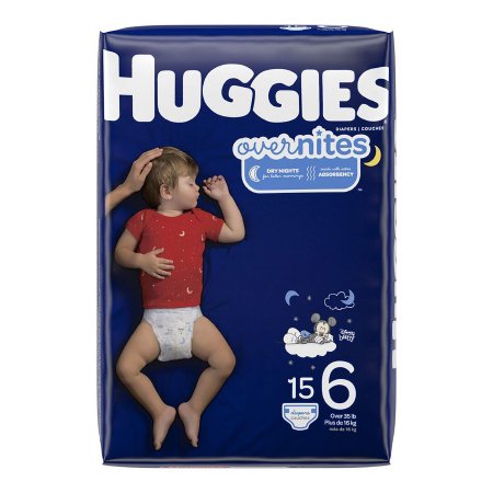 Picture of Unisex Baby Diaper Huggies® Overnites Size 6 Disposable Heavy Absorbency49541