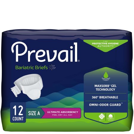 Picture of Unisex Adult Incontinence Brief Prevail® Bariatric A 2X-Large Disposable Heavy AbsorbencyPV-017
