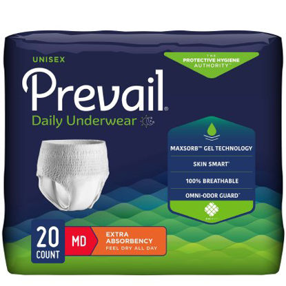 Picture of Unisex Adult Absorbent Underwear Prevail® Daily Underwear Pull On with Tear Away Seams Medium Disposable Moderate AbsorbencyPV-512