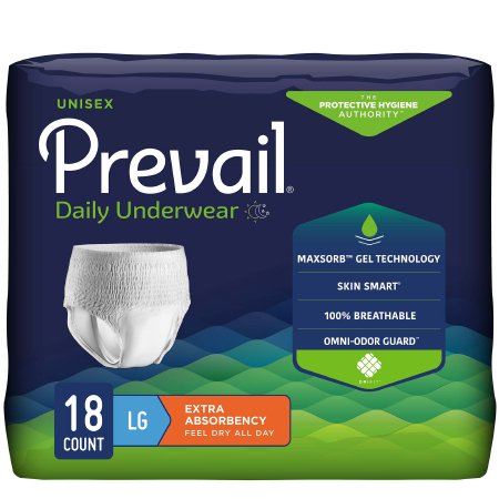Picture of Unisex Adult Absorbent Underwear Prevail® Daily Underwear Pull On with Tear Away Seams Large Disposable Moderate AbsorbencyPV-513