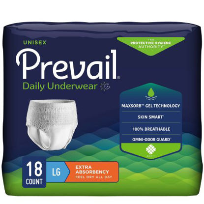 Picture of Unisex Adult Absorbent Underwear Prevail® Daily Underwear Pull On with Tear Away Seams Large Disposable Moderate AbsorbencyPV-513