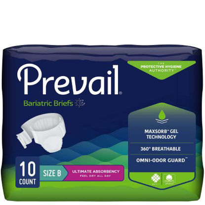 Picture of Unisex Adult Incontinence Brief Prevail® Bariatric Size B Disposable Heavy AbsorbencyPV-094