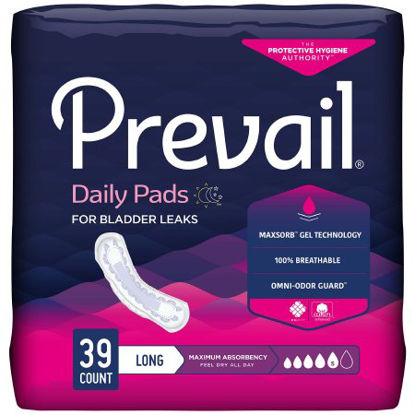 Picture of Bladder Control Pad Prevail® Daily Pads 13 Inch Length Heavy Absorbency Polymer Core One Size Fits Most Adult Female DisposablePV-915/1