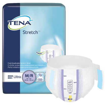 Picture of Unisex Adult Incontinence Brief TENA® Stretch™ Ultra Medium Disposable Moderate Absorbency67802