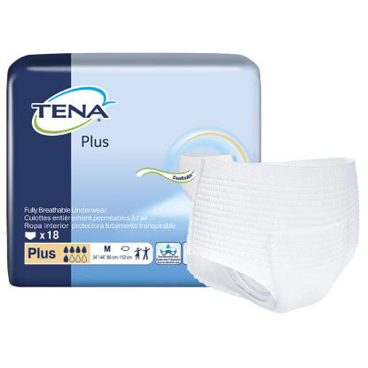 Picture of Unisex Adult Absorbent Underwear TENA® Plus Pull On with Tear Away Seams Medium Disposable Moderate Absorbency72238