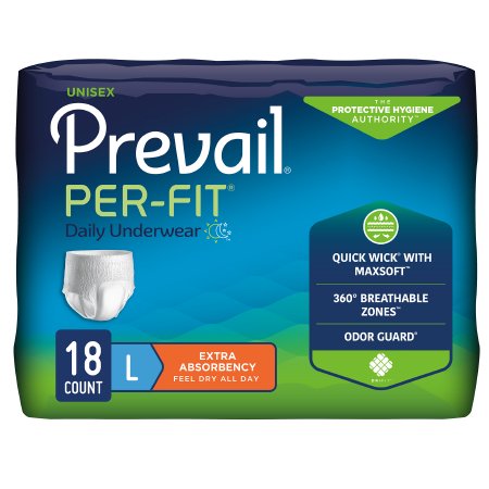 Picture of Unisex Adult Absorbent Underwear Prevail® Per-Fit® Pull On with Tear Away Seams Large Disposable Heavy AbsorbencyPF-513