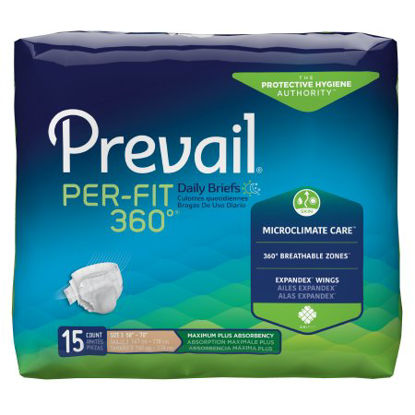 Picture of Unisex Adult Incontinence Brief Prevail® Per-Fit 360°™ X-Large Disposable Heavy AbsorbencyPFNG-014