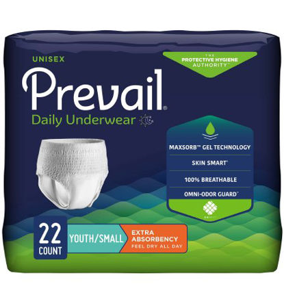 Picture of Unisex Youth Absorbent Underwear Prevail® Daily Underwear Pull On with Tear Away Seams Small Disposable Moderate AbsorbencyPV-511