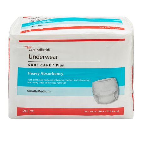 Picture of Unisex Adult Absorbent Underwear Sure Care™ Plus Pull On with Tear Away Seams Small / Medium Disposable Heavy Absorbency1605