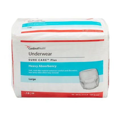 Picture of Unisex Adult Absorbent Underwear Sure Care™ Plus Pull On with Tear Away Seams Large Disposable Heavy Absorbency1615A
