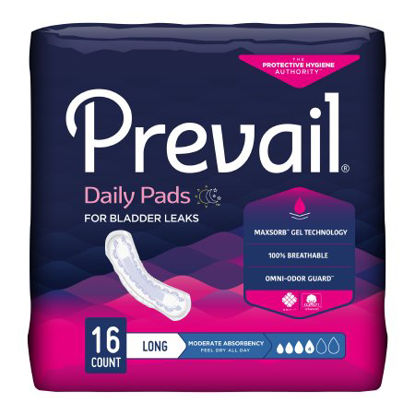 Picture of Bladder Control Pad Prevail® Daily Pads 11 Inch Length Moderate Absorbency Polymer Core One Size Fits Most Adult Female DisposableBC-013