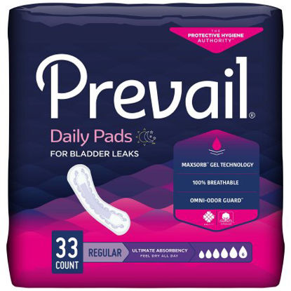 Picture of Bladder Control Pad Prevail® Daily Pads Ultimate 16 Inch Length Heavy Absorbency Polymer Core One Size Fits Most Adult Female DisposablePV-923/1