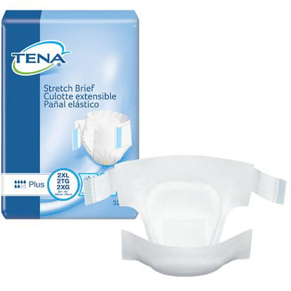 Picture of Unisex Adult Incontinence Brief TENA® Stretch™ Plus Pull On 2X-Large Disposable Moderate Absorbency61090
