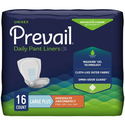 Picture of Bladder Control Pad Prevail® Daily Pant Liners 28 Inch Length Moderate Absorbency Polymer Core Large Plus Adult Unisex DisposablePL-113/1