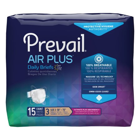 Picture of Unisex Adult Incontinence Brief Prevail® Air Plus™ Size 3 Disposable Heavy AbsorbencyPVBNG-014CA