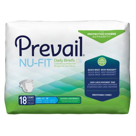 Picture of Unisex Adult Incontinence Brief Prevail® Nu-Fit® Large Disposable Heavy AbsorbencyNU-013/1