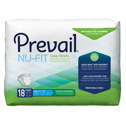 Picture of Unisex Adult Incontinence Brief Prevail® Nu-Fit® Large Disposable Heavy AbsorbencyNU-013/1