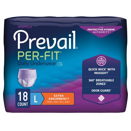 Picture of Female Adult Absorbent Underwear Prevail® Per-Fit® Women Pull On with Tear Away Seams Large Disposable Moderate AbsorbencyPFW-513