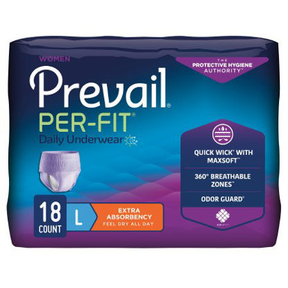 Picture of Female Adult Absorbent Underwear Prevail® Per-Fit® Women Pull On with Tear Away Seams Large Disposable Moderate AbsorbencyPFW-513