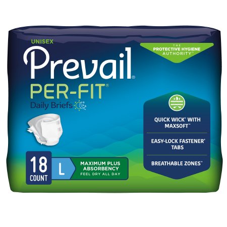 Picture of Unisex Adult Incontinence Brief Prevail® Per-Fit® Large Disposable Heavy AbsorbencyPF-013/1