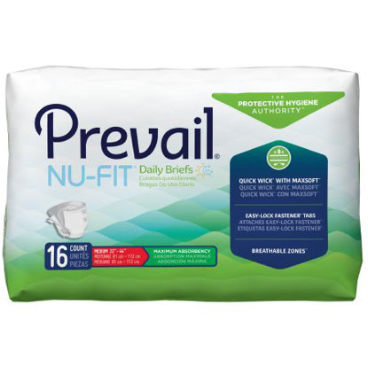 Picture of Unisex Adult Incontinence Brief Prevail® Nu-Fit® Medium Disposable Heavy AbsorbencyNU-012/1