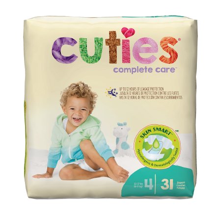 Picture of Unisex Baby Diaper Cuties® Size 4 Disposable Heavy AbsorbencyCR4001