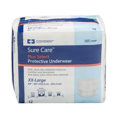 Picture of Unisex Adult Absorbent Underwear Sure Care™ Pull On with Tear Away Seams 2X-Large Disposable Heavy Absorbency1560P