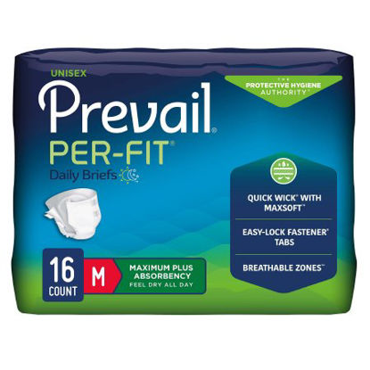 Picture of Unisex Adult Incontinence Brief Prevail® Per-Fit® Medium Disposable Heavy AbsorbencyPF-012/1