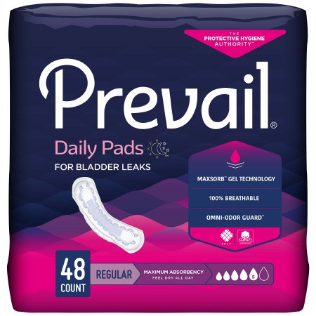 Picture of Bladder Control Pad Prevail® Daily Pads 11 Inch Length Heavy Absorbency Polymer Core One Size Fits Most Adult Female DisposablePV-916/1