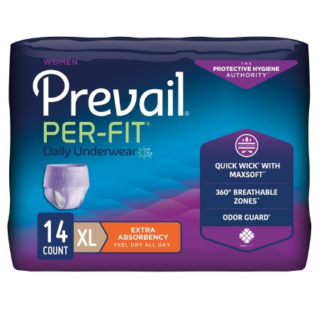 Picture of Female Adult Absorbent Underwear Prevail® Per-Fit® Women Pull On with Tear Away Seams X-Large Disposable Moderate AbsorbencyPFW-514